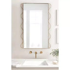 Miroir mural ondulé Kate et Laurel Wriggle en métal doré, 24x36