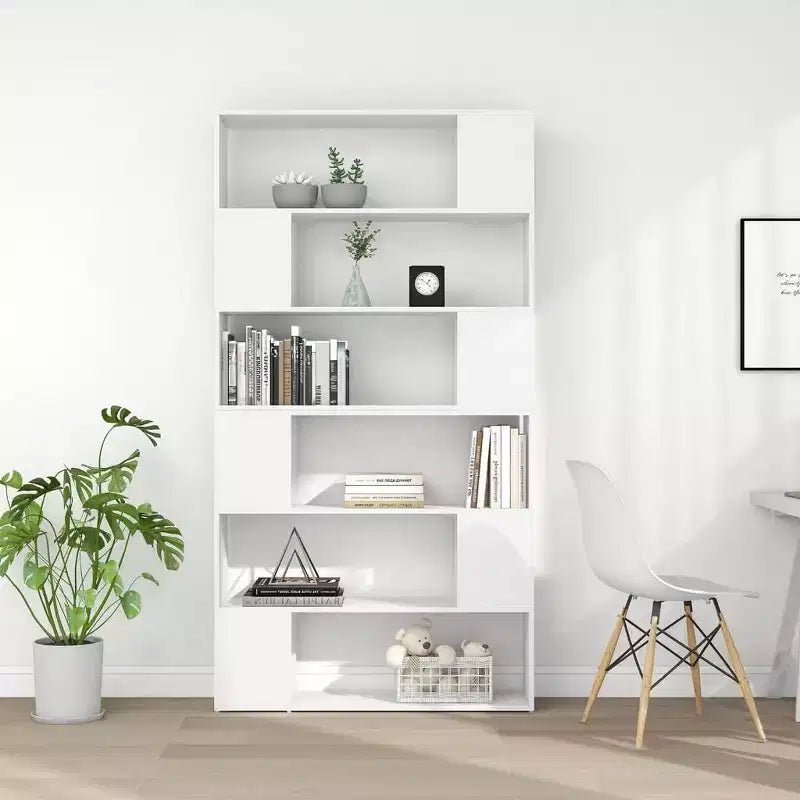 vidaXL Bibliothèque Séparateur de pièce Blanc Bois d'ingénierie 100x24x188 cm