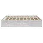 Lit plateforme en bois FAMYYT Queen Size avec 6 tiroirs de rangement, montage facile