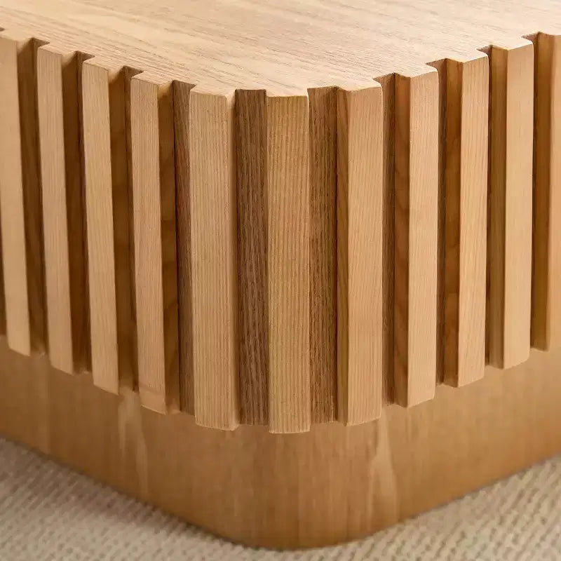 Table Basse JVNOXK avec Double Rangement pour Salon, avec Rangement et Compartiment Caché, Pieds Nivelants Réglables, Bois Naturel
