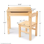 Melissa & Doug Bureau et chaise pour enfant avec plateau relevable en bois - Miel : Meuble de rangement fermé, Ensemble de mobilier de bureau