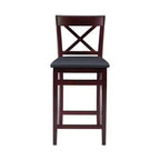 Tabouret de bar pliant en similicuir Triena X Back Espresso - Linon : siège rembourré, hauteur 61 cm