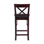Tabouret de bar pliant en similicuir Triena X Back Espresso - Linon : siège rembourré, hauteur 61 cm