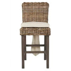 Tabouret de bar hauteur comptoir en rotin Duvall 24 po marron – East At Main : Pieds en teck, Aucun assemblage requis
