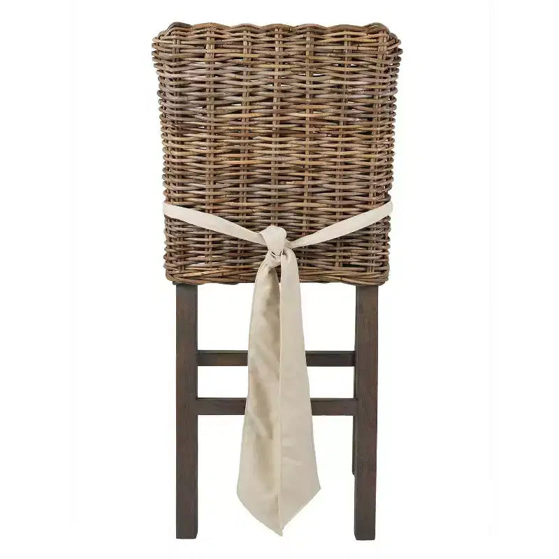 Tabouret de bar hauteur comptoir en rotin Duvall 24 po marron – East At Main : Pieds en teck, Aucun assemblage requis