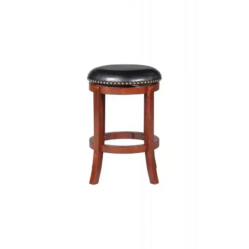 Tabouret de bar Cordova 61 cm (hauteur de comptoir) cerisier - Boraam : pivotant, sans dossier, similicuir, pieds en bois