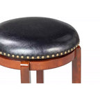 Tabouret de bar Cordova 61 cm (hauteur de comptoir) cerisier - Boraam : pivotant, sans dossier, similicuir, pieds en bois
