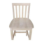 Tabouret de bar à hauteur de comptoir 24" avec dossier à lattes non fini - International Concepts : Bois massif, siège carré