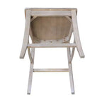 Tabouret de bar hauteur comptoir Vinyard 24 po gris délavé/taupe - International Concepts : bois massif, dossier en X