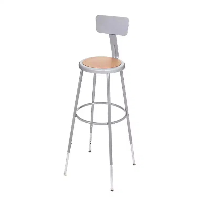 Lot de 2 tabourets de bar en acier robustes réglables de 81,3 à 99,1 cm avec dossier gris - Hampden Furnishings