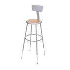 Lot de 2 tabourets de bar en acier robustes réglables de 81,3 à 99,1 cm avec dossier gris - Hampden Furnishings