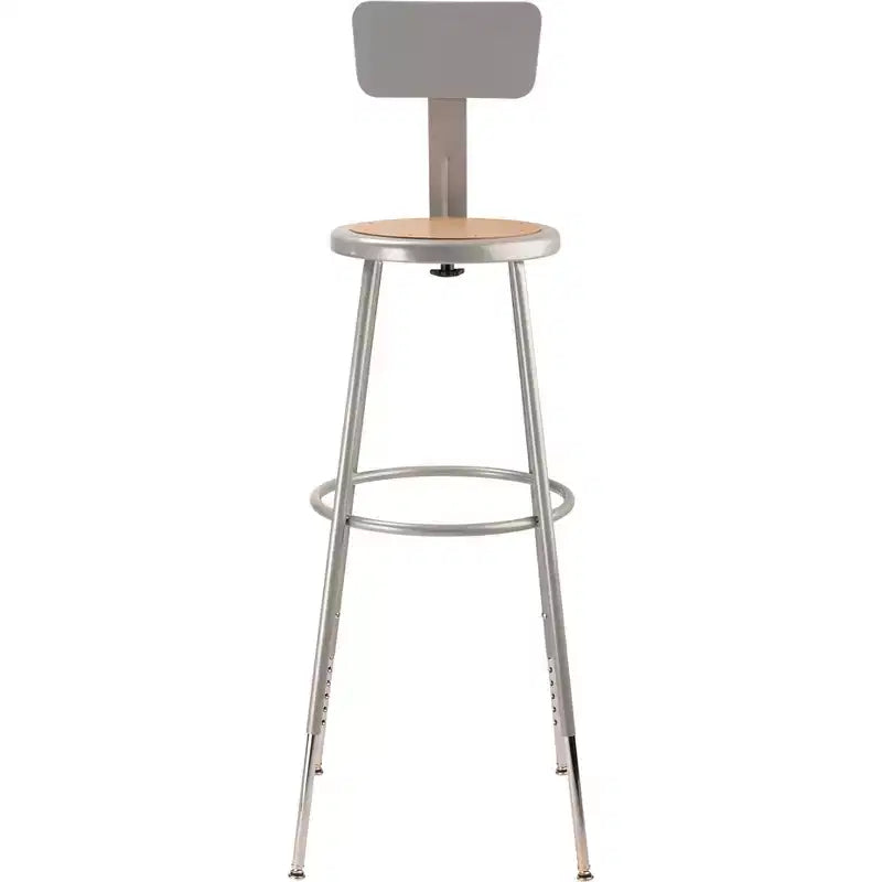 Lot de 2 tabourets de bar en acier robustes réglables de 81,3 à 99,1 cm avec dossier gris - Hampden Furnishings