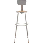 Lot de 2 tabourets de bar en acier robustes réglables de 81,3 à 99,1 cm avec dossier gris - Hampden Furnishings
