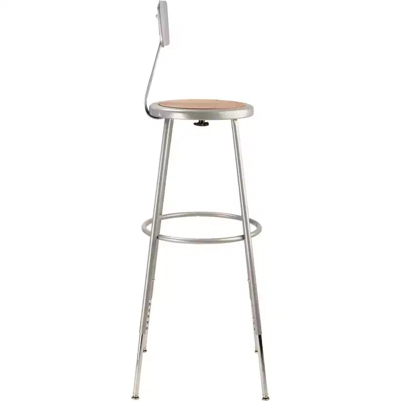 Lot de 2 tabourets de bar en acier robustes réglables de 81,3 à 99,1 cm avec dossier gris - Hampden Furnishings