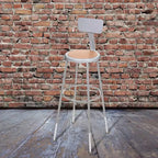 Lot de 2 tabourets de bar en acier robustes réglables de 81,3 à 99,1 cm avec dossier gris - Hampden Furnishings