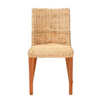 Chaise de salle à manger bali & pari Rowen en rotin et bois d'acajou miel clair/miel
