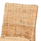 Chaise de salle à manger bali & pari Rowen en rotin et bois d'acajou miel clair/miel