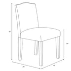 Chaise de salle à manger Skyline Furniture Ayala Frolic Navy à boutons et motif : Lin-coton mélangé rembourré, dossier en forme de bosse de chameau, pieds coniques en bois