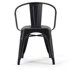 Lot de 2 chaises de salle à manger avec accoudoirs en métal Elisse WyndenHall, noir vieilli/argenté : Style industriel, structure en métal
