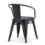 Lot de 2 chaises de salle à manger avec accoudoirs en métal Elisse WyndenHall, noir vieilli/argenté : Style industriel, structure en métal