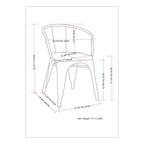 Lot de 2 chaises de salle à manger avec accoudoirs en métal Elisse WyndenHall, noir vieilli/argenté : Style industriel, structure en métal