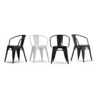Lot de 2 chaises de salle à manger avec accoudoirs en métal Elisse WyndenHall, noir vieilli/argenté : Style industriel, structure en métal