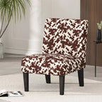 Kassi Cowhide Print Upholstered Accent Chair - Christopher Knight Home: Rubberwood Frame, Polyester Fabric