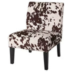 Fauteuil d'appoint rembourré à imprimé vachette Kassi - Christopher Knight Home : Structure en bois d'hévéa, Tissu en polyester