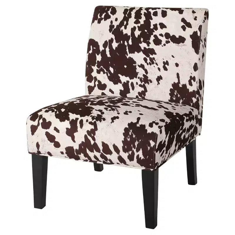Fauteuil d'appoint rembourré à imprimé vachette Kassi - Christopher Knight Home : Structure en bois d'hévéa, Tissu en polyester