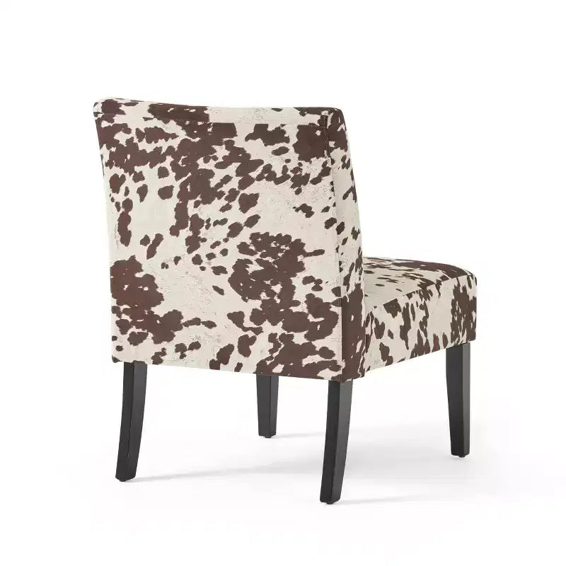 Fauteuil d'appoint rembourré à imprimé vachette Kassi - Christopher Knight Home : Structure en bois d'hévéa, Tissu en polyester