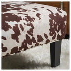 Fauteuil d'appoint rembourré à imprimé vachette Kassi - Christopher Knight Home : Structure en bois d'hévéa, Tissu en polyester