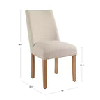 Chaise de salle à manger Marin à dossier incurvé en lin texturé antitache - HomePop