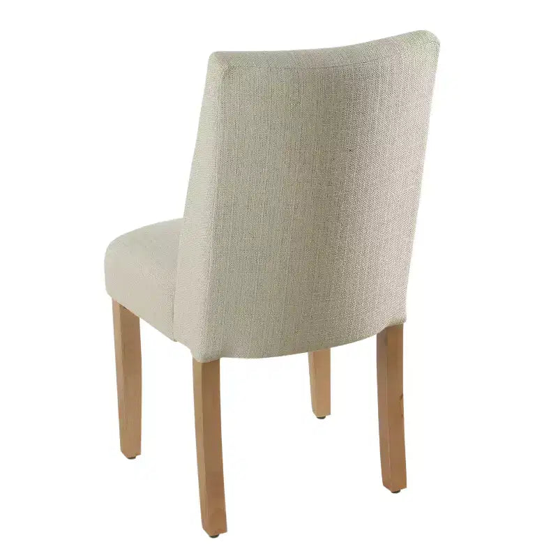 Chaise de salle à manger Marin à dossier incurvé en lin texturé antitache - HomePop