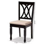 Lot de 4 chaises de salle à manger Reneau en bois finition marron - Baxton Studio : Structure en hévéa, assise en polyester, rembourrage en mousse