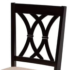 Lot de 4 chaises de salle à manger Reneau en bois finition marron - Baxton Studio : Structure en hévéa, assise en polyester, rembourrage en mousse