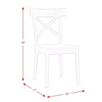 Lot de 2 chaises d'appoint en bois à dossier en X Keaton Beach - Picket House Furnishings : Modernes du milieu du siècle, structure en bois massif