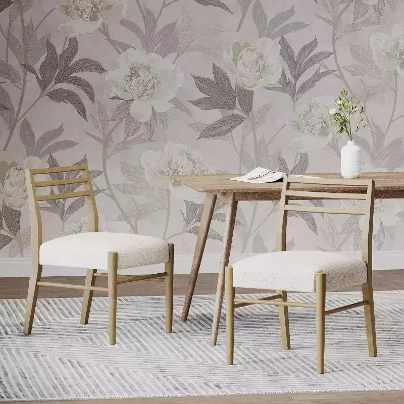 Christopher Knight Home Set of 2 Fescue Upholstered Dining Chairs Light Ash/Light Beige Tweed