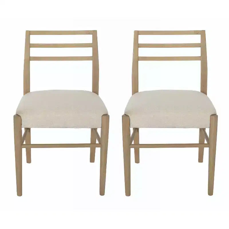 Christopher Knight Home Lot de 2 chaises de salle à manger Fescue en tissu de tweed gris clair/beige clair