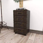 Commode latérale en bois empilé Java foncé – Olivia & May : cadre en bois d'hévéa, aucun assemblage requis, commode à 4 tiroirs