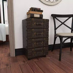 Commode latérale en bois empilé Java foncé – Olivia & May : cadre en bois d'hévéa, aucun assemblage requis, commode à 4 tiroirs