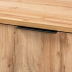 Buffet d'appoint 3 tiroirs Reid Wood & Metal Chêne/Noir - Baxton Studio