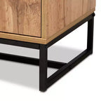 Buffet d'appoint 3 tiroirs Reid Wood & Metal Chêne/Noir - Baxton Studio