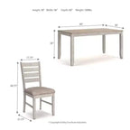 Signature Design by Ashley Ensemble de table de salle à manger Skempton, 7 pièces, brun clair : table rectangulaire moderne, 6 places, non extensible