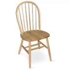Ensemble de salle à manger 3 pièces International Concepts avec table double 42" et 2 chaises Windsor, finition naturelle : Table ronde en bois massif, avec base piédestal