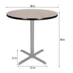 Table de salle à manger ronde avec piètement en X 36 po de la collection Bennet de Hampden Furnishings, gris/gris nébuleuse