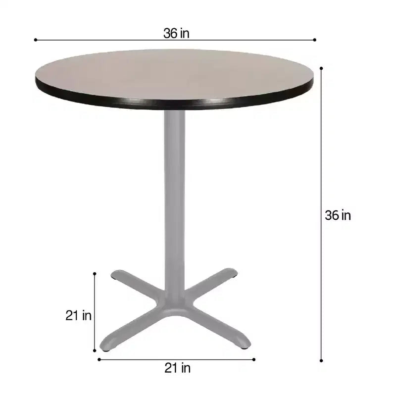 Table de salle à manger ronde avec piètement en X 36 po de la collection Bennet de Hampden Furnishings, gris/gris nébuleuse