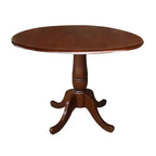 International Concepts 29.5" Lyla Round Dual Drop Leaf Pedestal Extendable Dining Table Espresso Brown: Modern Oval Kitchen Table for 4