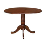 International Concepts Table de salle à manger extensible ovale moderne 29,5 po Lyla avec socle à double rallonge en feuille rabattable, brun expresso : Table de cuisine pour 4 personnes