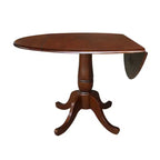 International Concepts Table de salle à manger extensible ovale moderne 29,5 po Lyla avec socle à double rallonge en feuille rabattable, brun expresso : Table de cuisine pour 4 personnes
