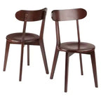 Ensemble repas Pauline 3 pièces Noyer - Winsome : Bois massif, Table carrée, 2 chaises